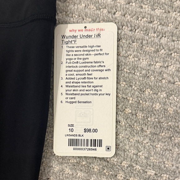NWT Lululemon Wunder Under HR Tight leggings - Picture 2 of 5